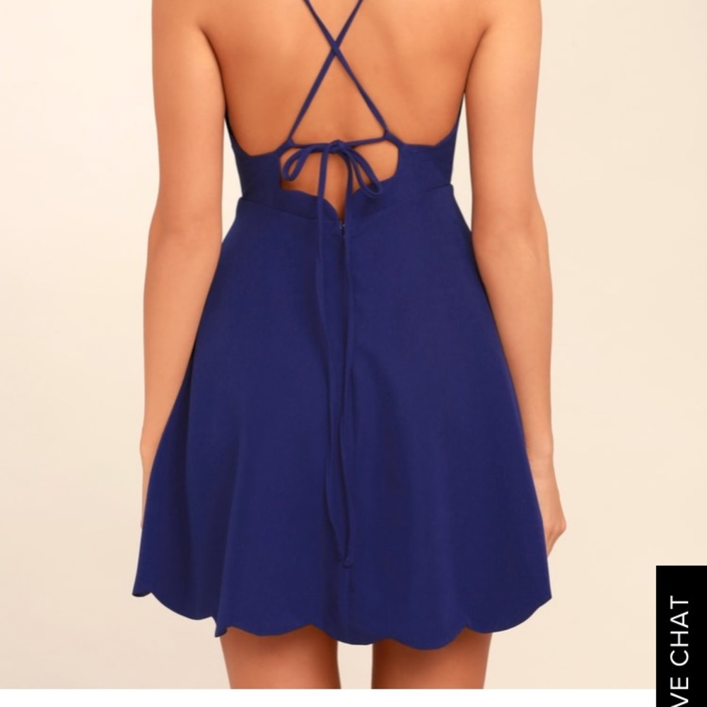 Play on curves royal blue backless dress- Lulus-